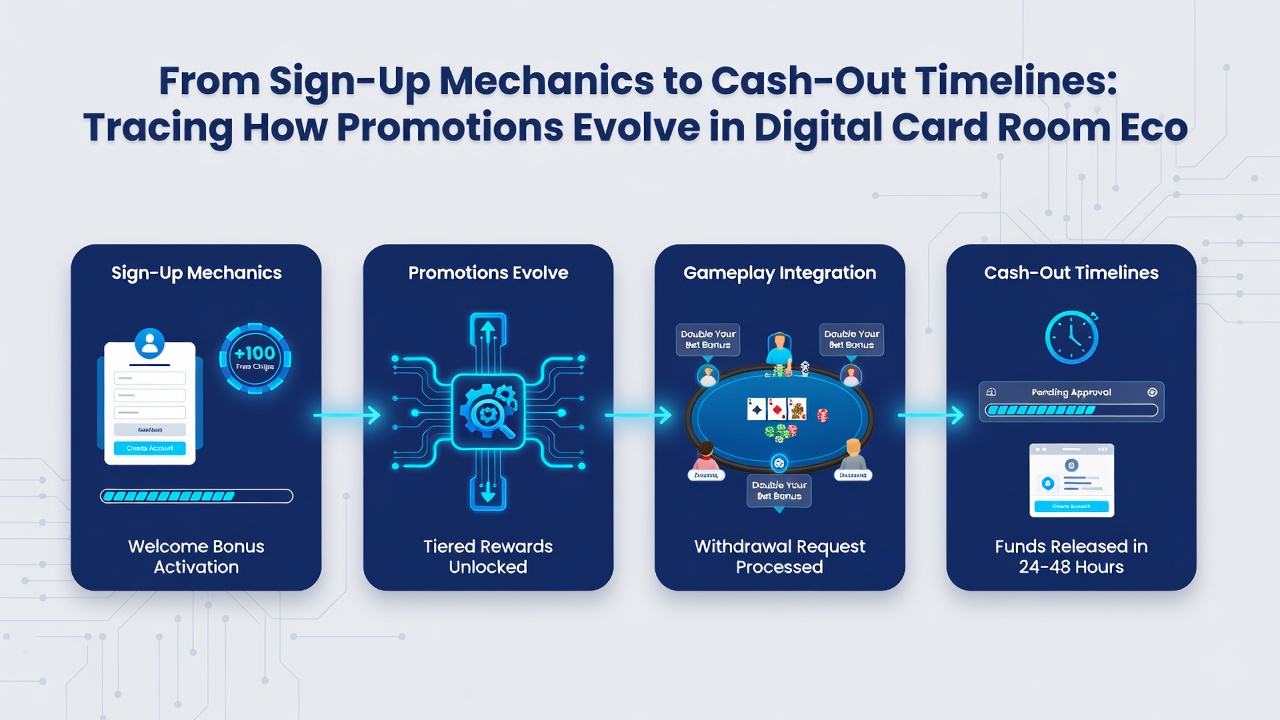 Player progression chart illustrating loyalty tiers and bonus evolution stages in digital card rooms