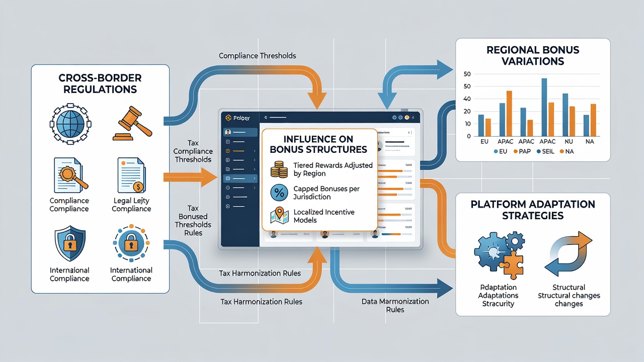 Regulatory compliance dashboard highlighting cross-border bonus adjustments for digital card users